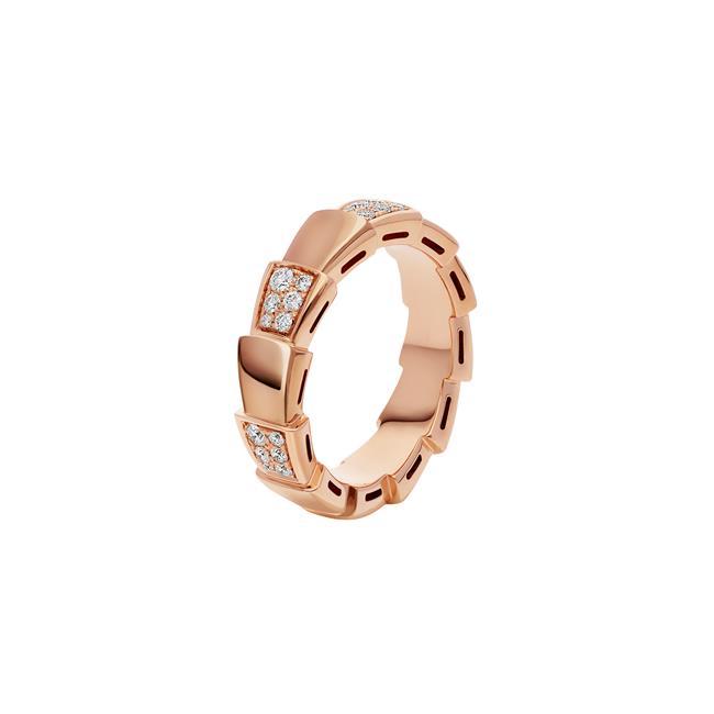 Bvlgari Serpenti Viper 18k Rose Gold Diamond Band