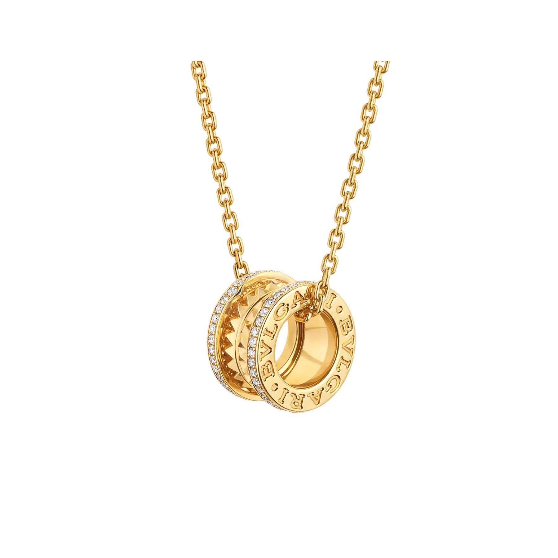 Bvlgari B.zero1 Rock 18k Yellow Gold Diamond Pendant Necklace