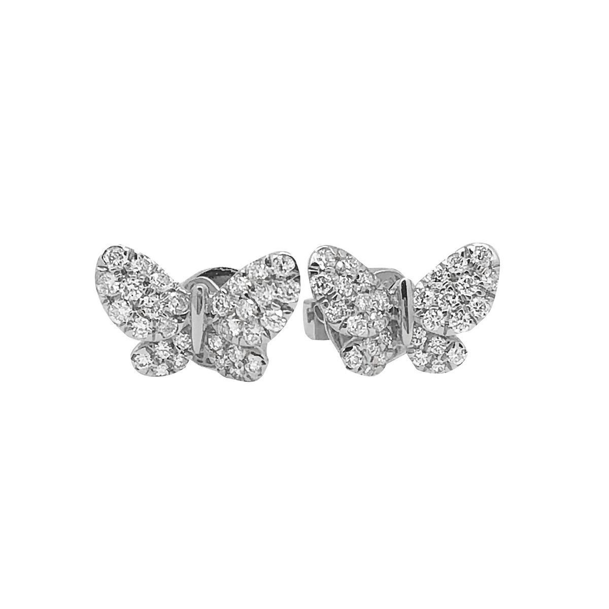 London Collection 18k Diamond Butterfly Stud Earrings