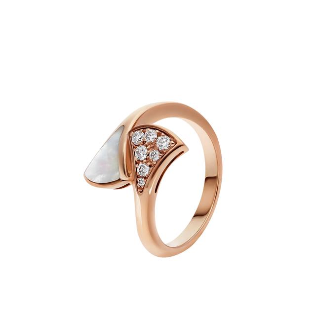 Bvlgari Divas Dream 18k Rose Gold Pearl And Diamond Ring