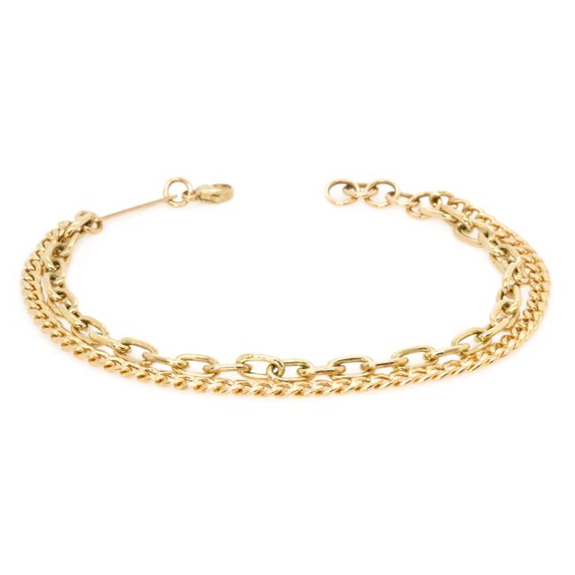 Zoe Chicco 14k Yellow Gold Double Chain Bracelet