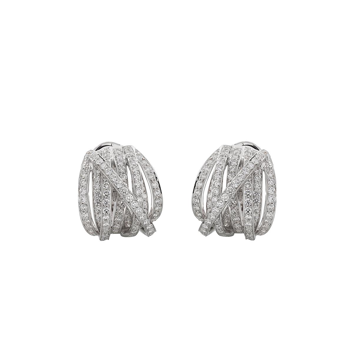 London Collection 18k Diamond Crossover Earrings