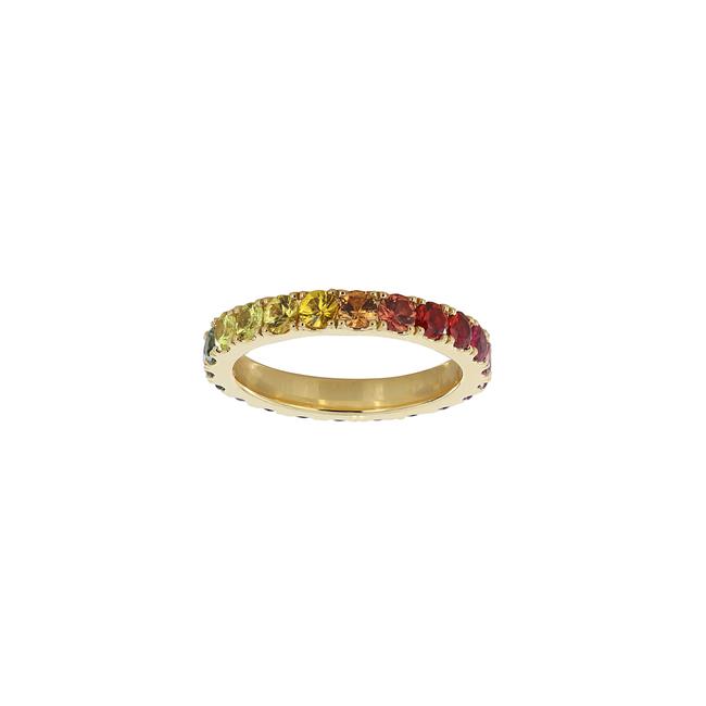 London Collection 18k Yellow Gold Rainbow Sapphires Ring