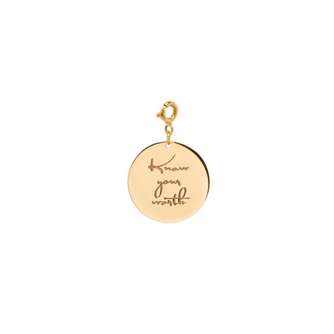 Zoe Chicco 14k Yellow Gold Know Your Worth Disc Charm