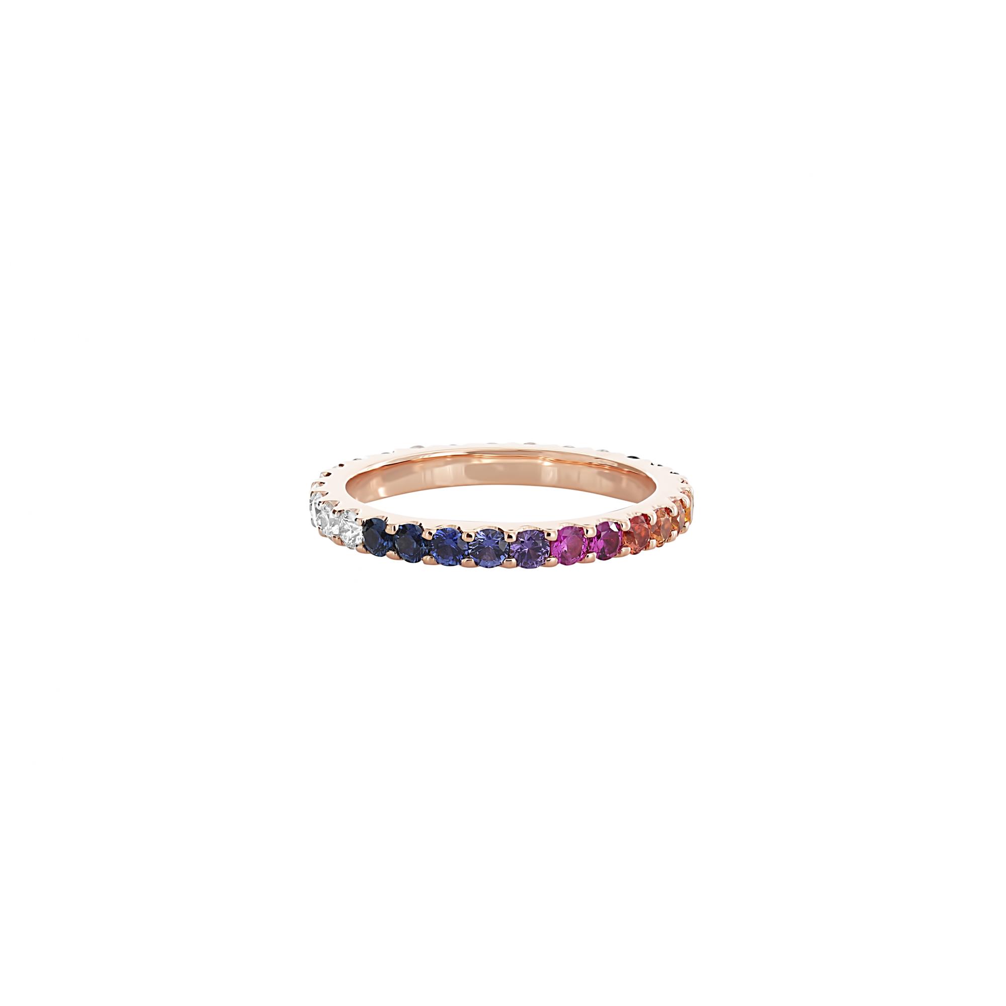 London Collection Rose Gold Mixed Sapphire and Diamond Ring