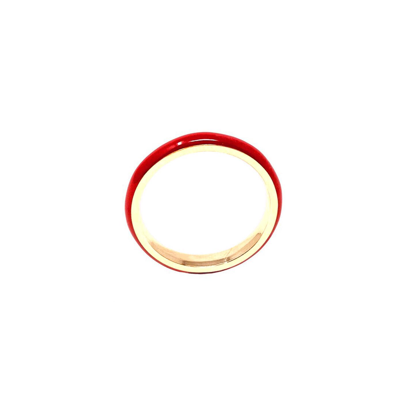 London Collection Unicorn Rainbow Thin Really Red Enamel Ring