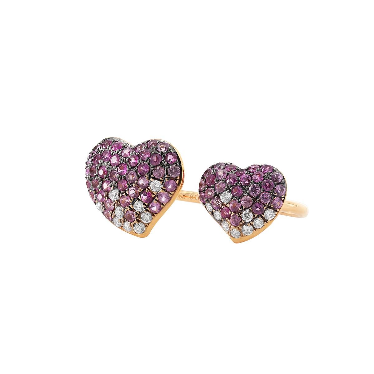 London Collection 18k Open Heart Ombre Ring