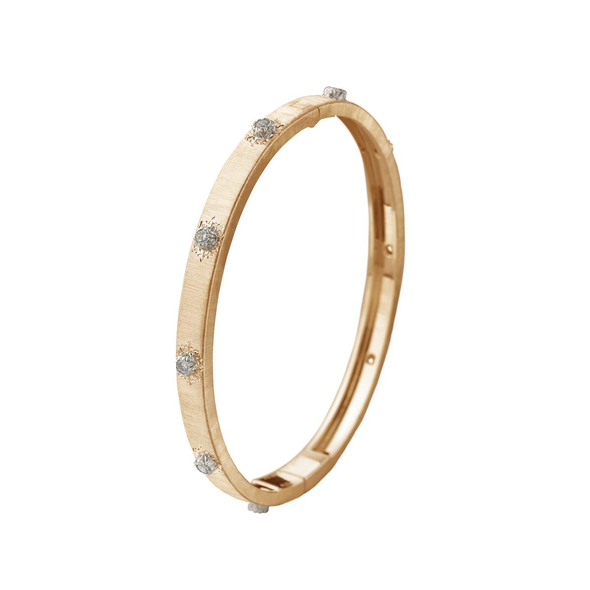 Buccellati Classica Macri 18k Yellow Gold and Diamond Bangle Bracelet