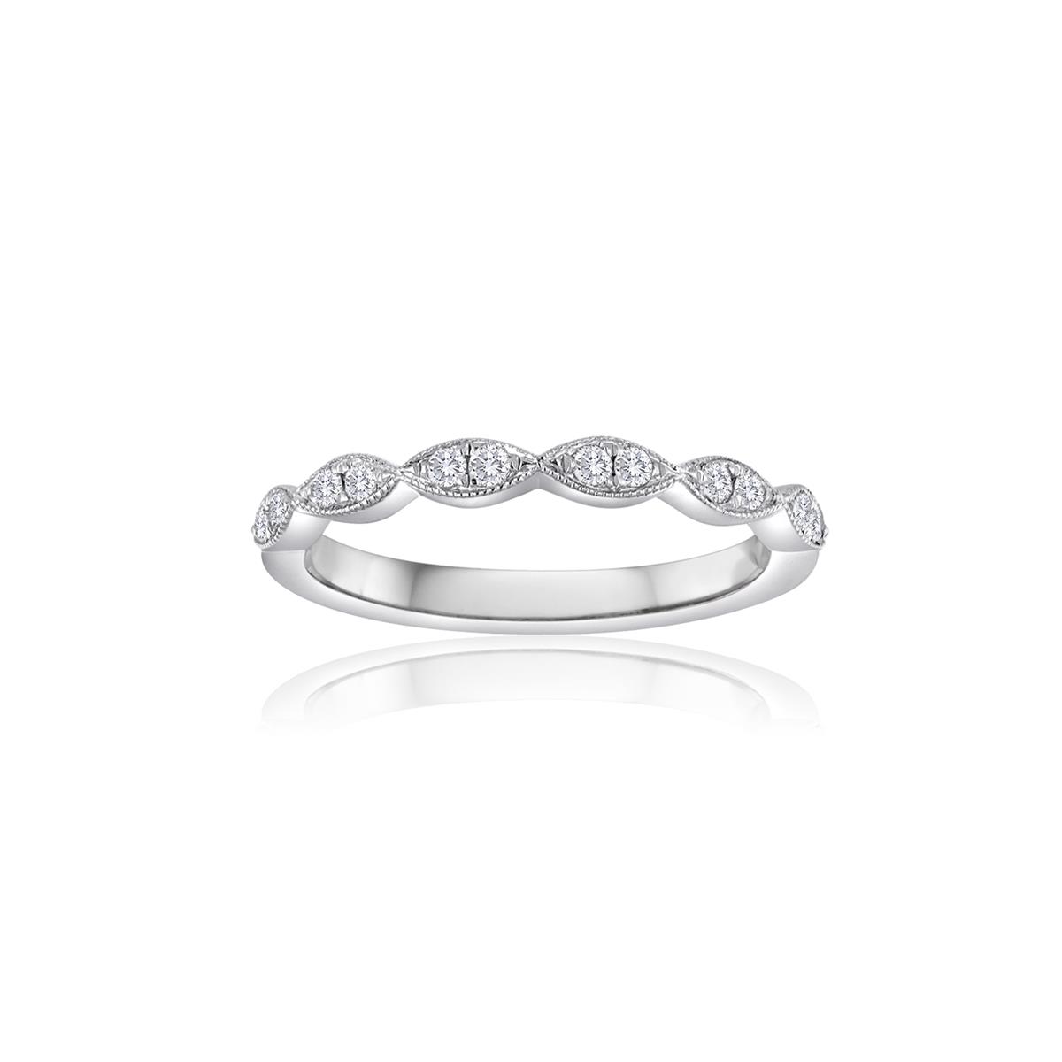 TWO by London Platinum Diamond Milgrain Band