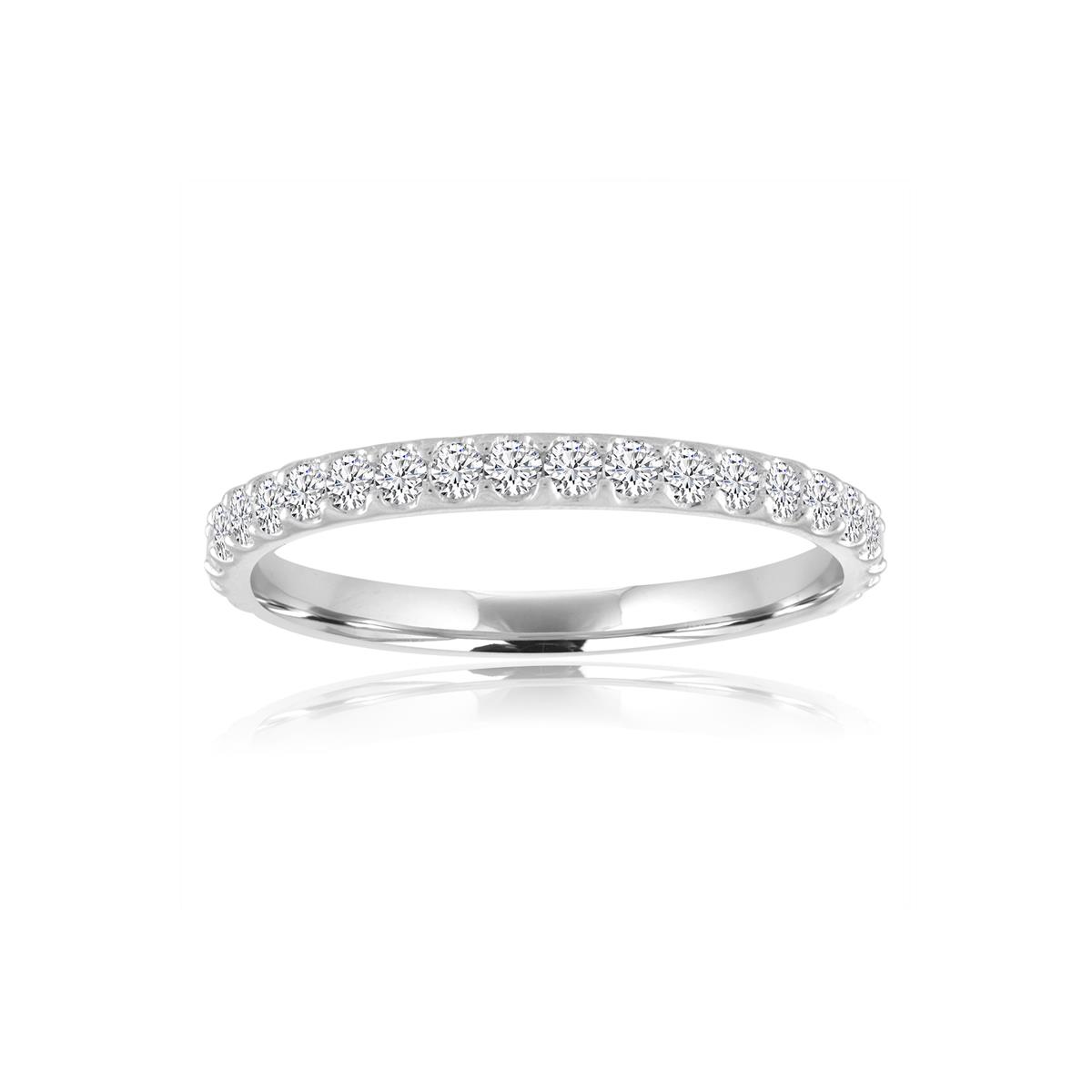 TWO by London 14k White Gold 3/4 Diamond Wedding Band