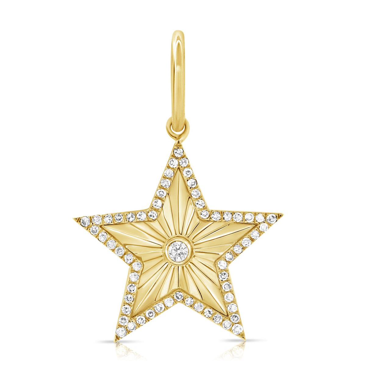 London Collection 14k Yellow Gold Diamond Star Pendant