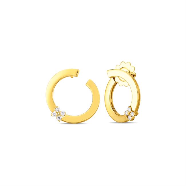 Roberto Coin Love in Verona 18k Yellow Gold Diamond Circle Earrings