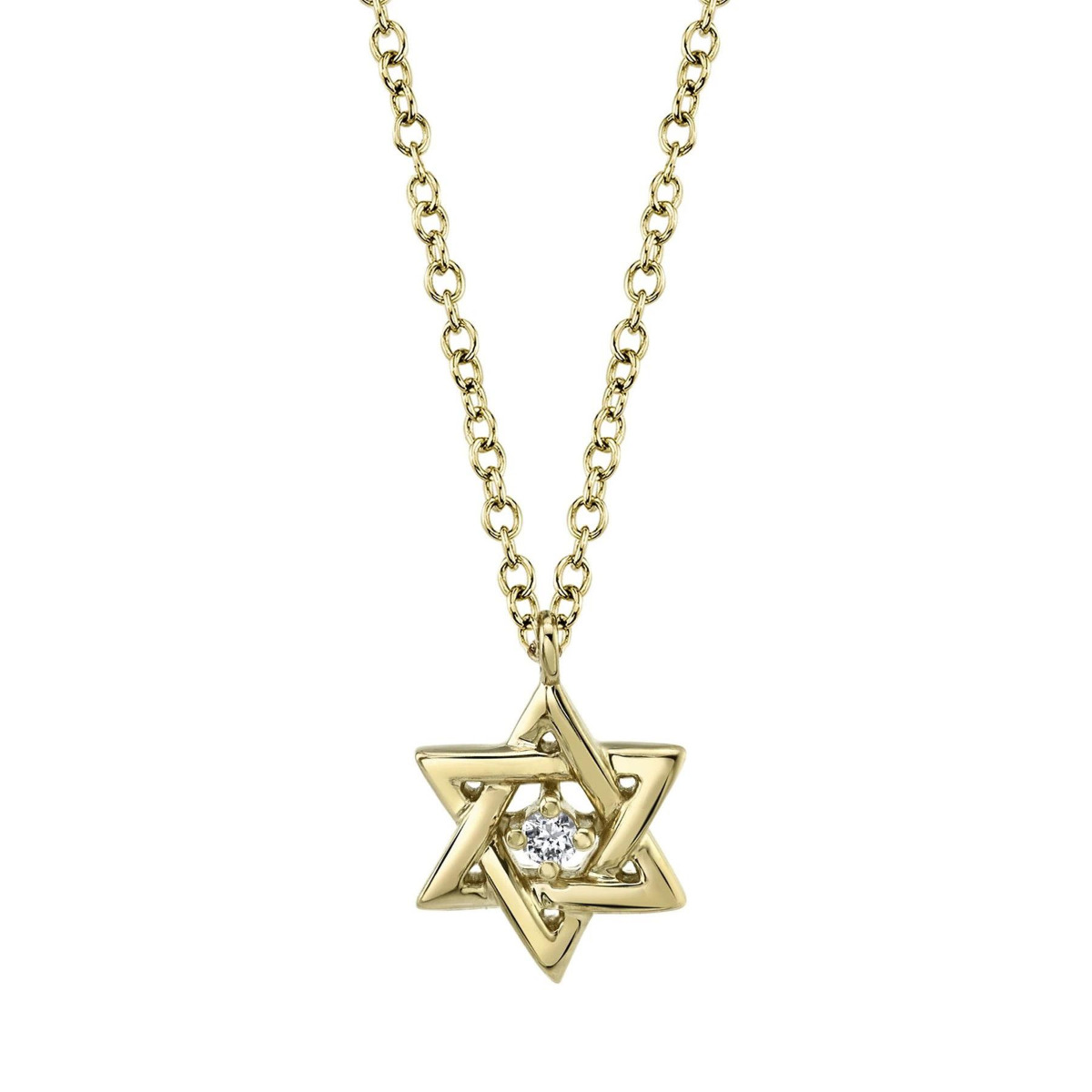 London Collection 14k Single Diamond Star of David Necklace