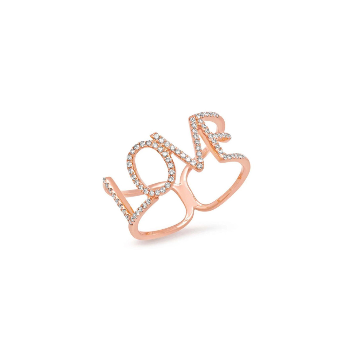 London Collection 14k Rose Gold and Diamond Love Ring