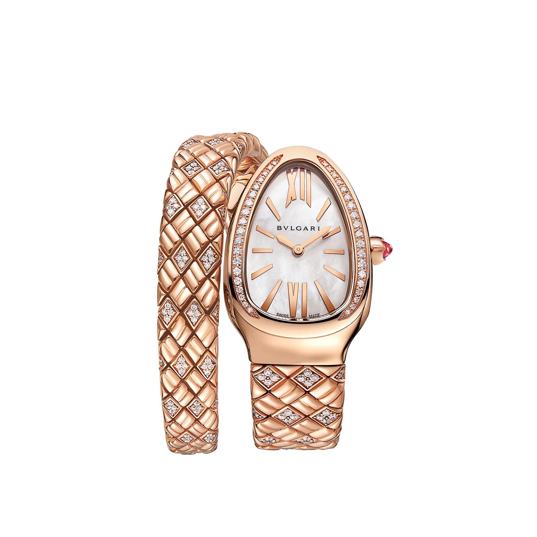 Bvlgari Serpenti Spiga 18k Rose Gold and Diamond 35mm Watch