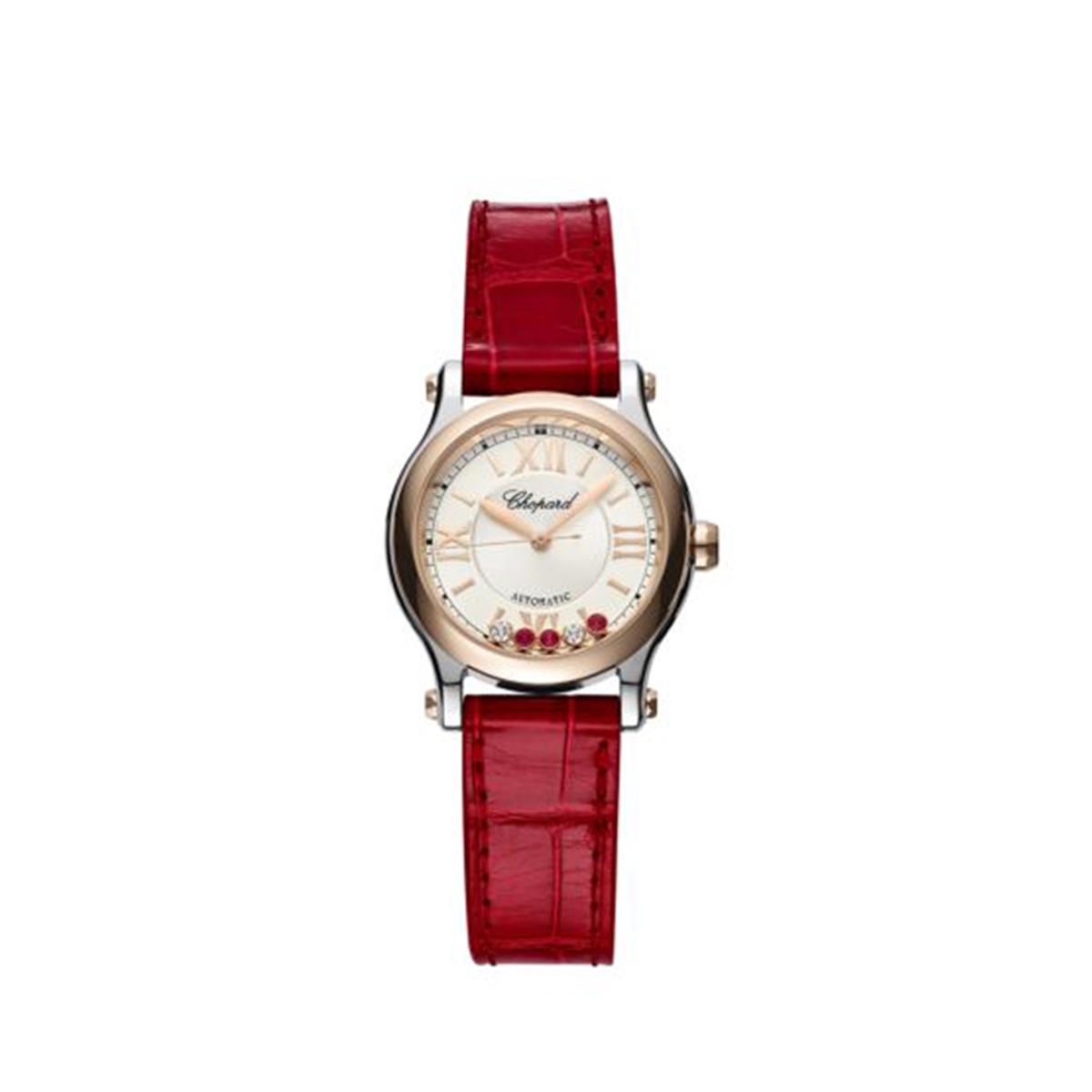 Chopard Happy Sport Two Tone Diamond and Ruby Watch