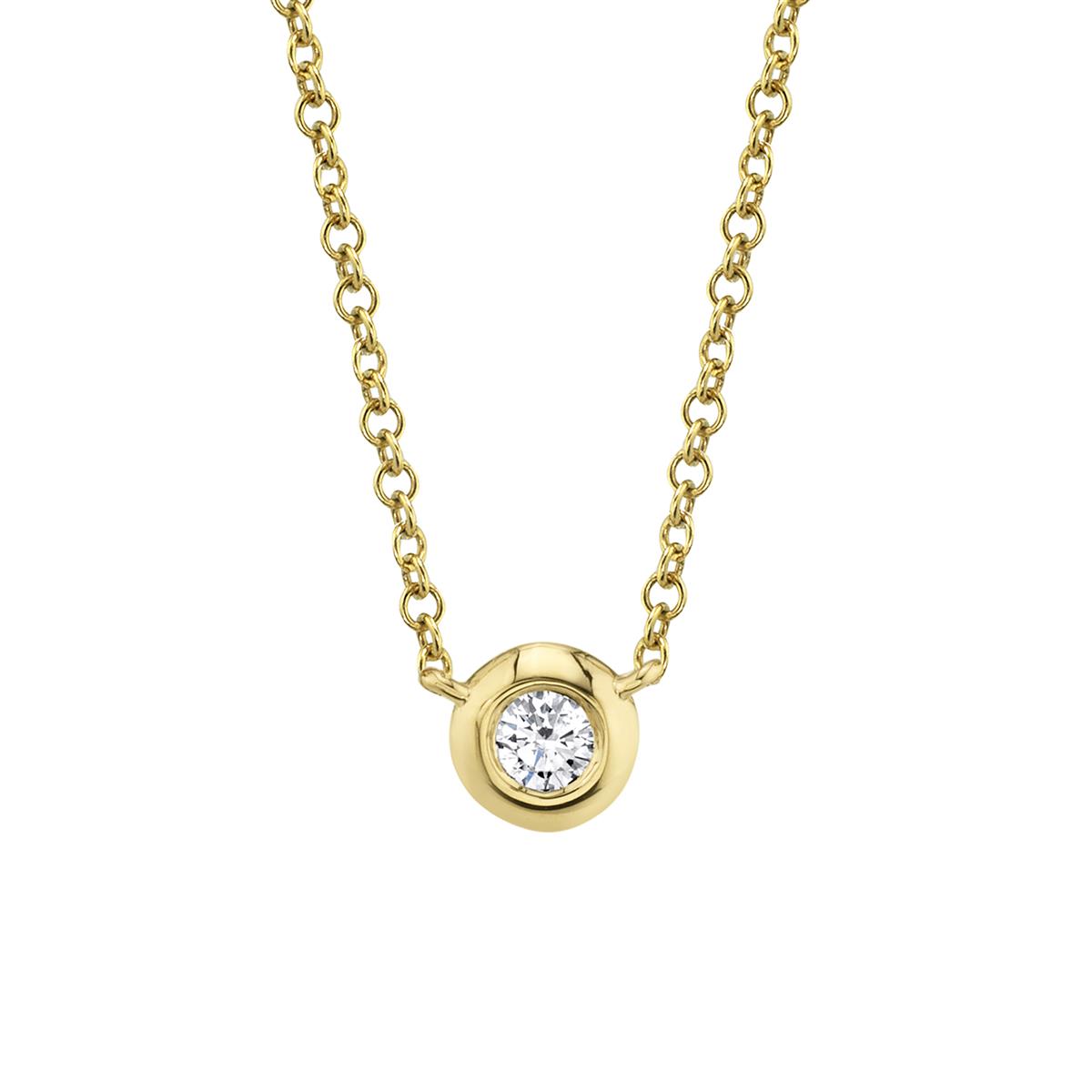 London Collection 14k Gold Bezel Set 0.20ct Diamond Necklace