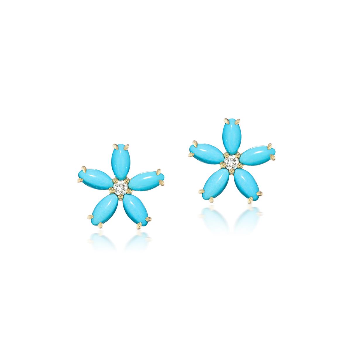 Jane Taylor Moval Floral 14k Stud Earrings