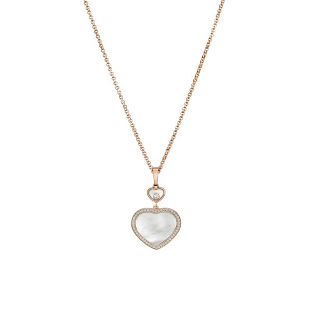 Chopard Happy Hearts Mother of Pearl Diamond Heart Necklace