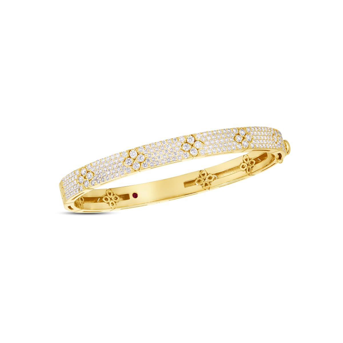 Roberto Coin Love in Verona 18k Yellow Gold Pave Diamond Bangle Bracelet