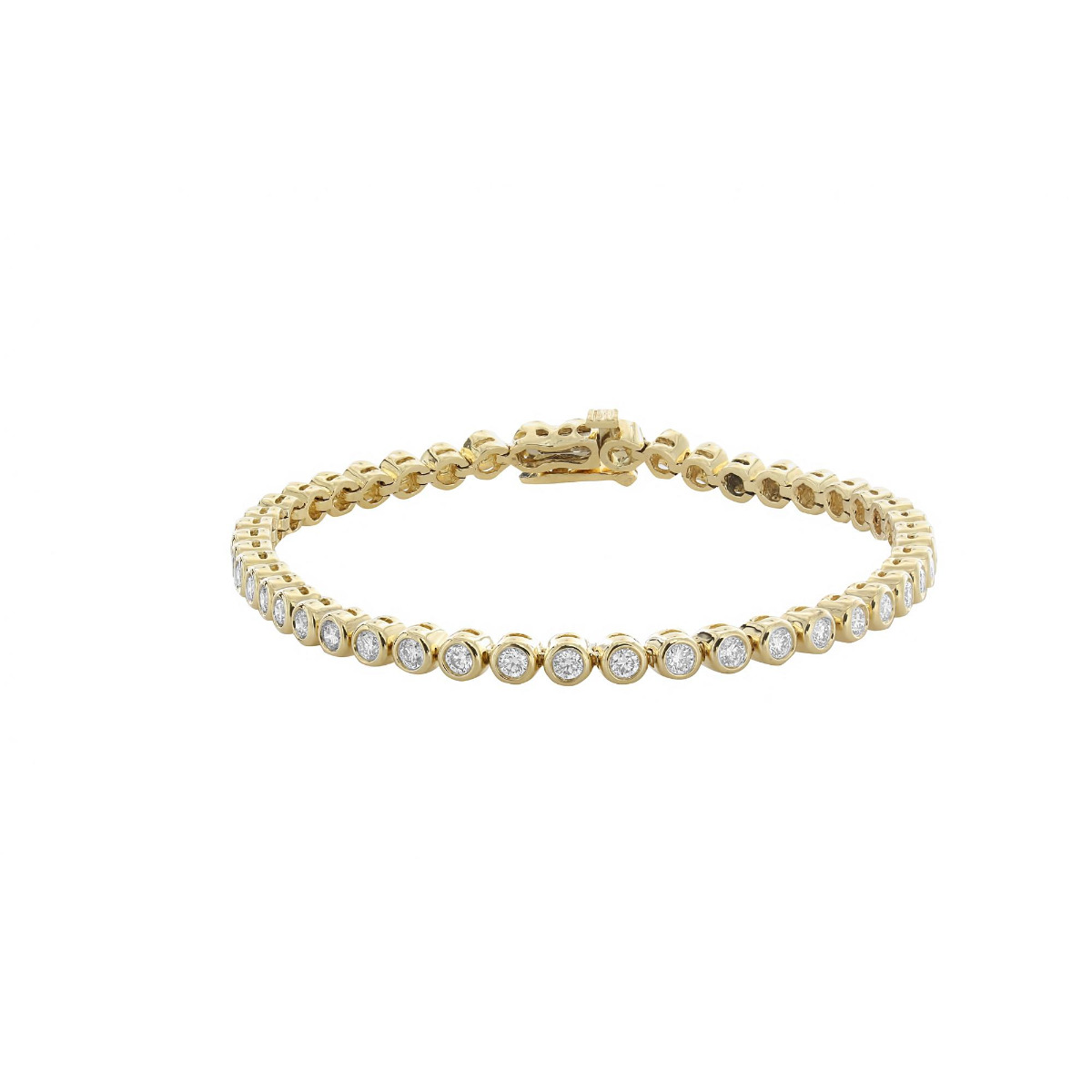 London Collection Yellow Gold Bezel Set Diamond Tennis Bracelet