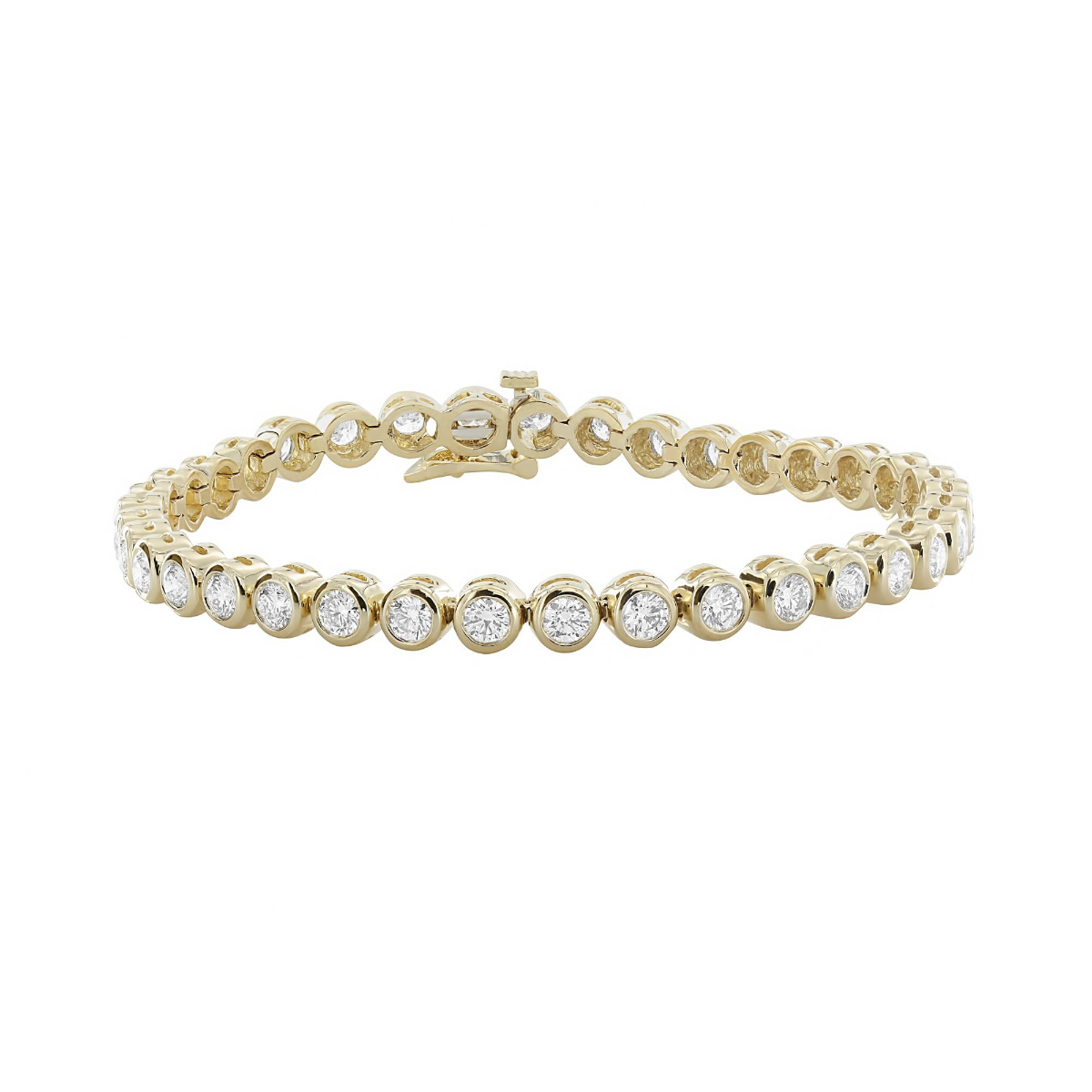 London Collection Yellow Gold Bezel Set Diamond Tennis Bracelet