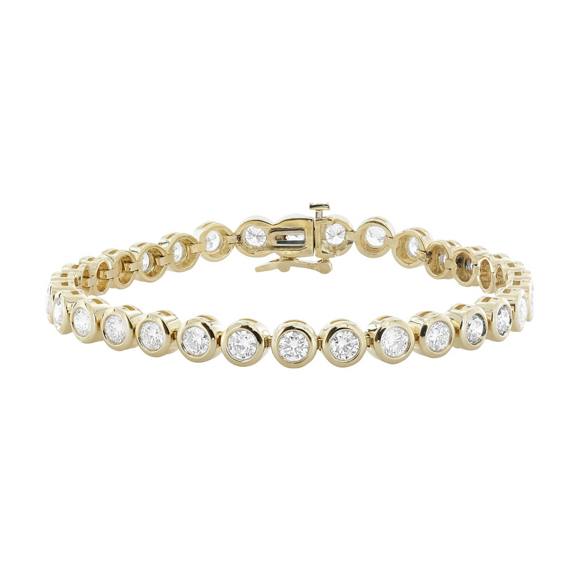 London Collection Yellow Gold Bezel Set Diamond Tennis Bracelet