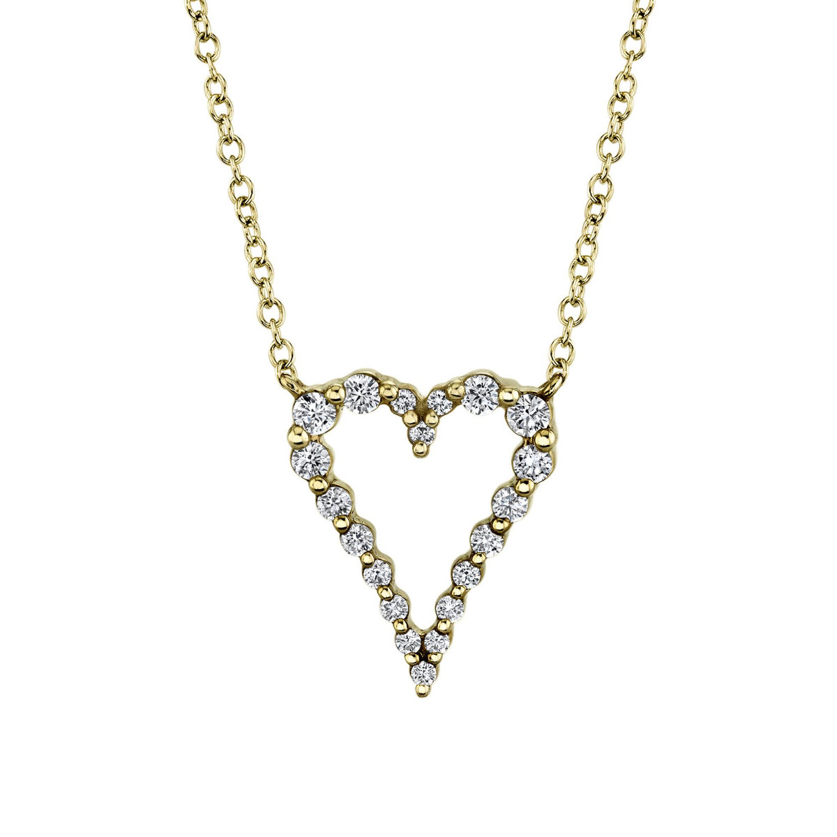 London Collection 14k Diamond Open Heart Necklace