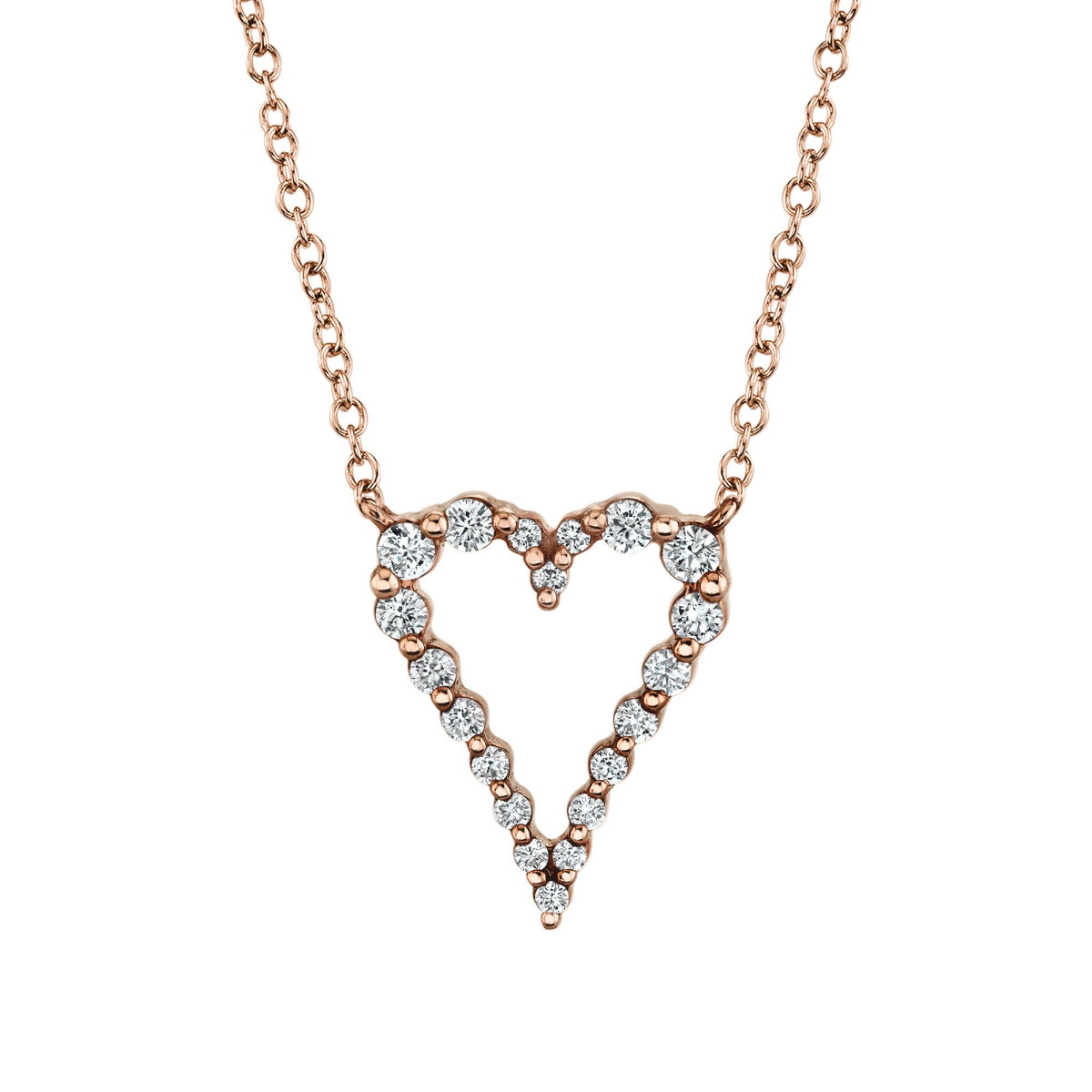 London Collection 14k Diamond Open Heart Necklace