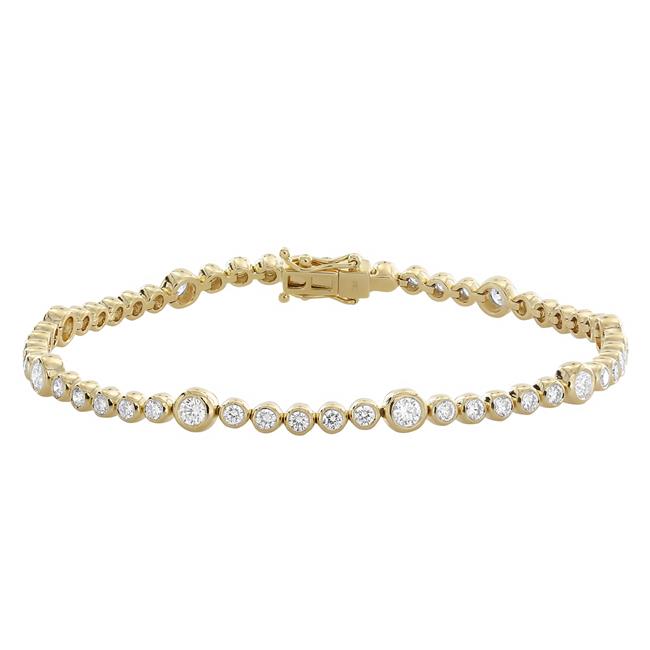 London Collection 18k Yellow Gold Bezel Set Diamond Bracelet