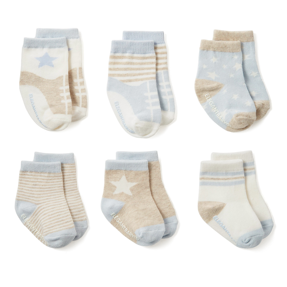 Elegant Baby Baby Blues 6 Pack Socks