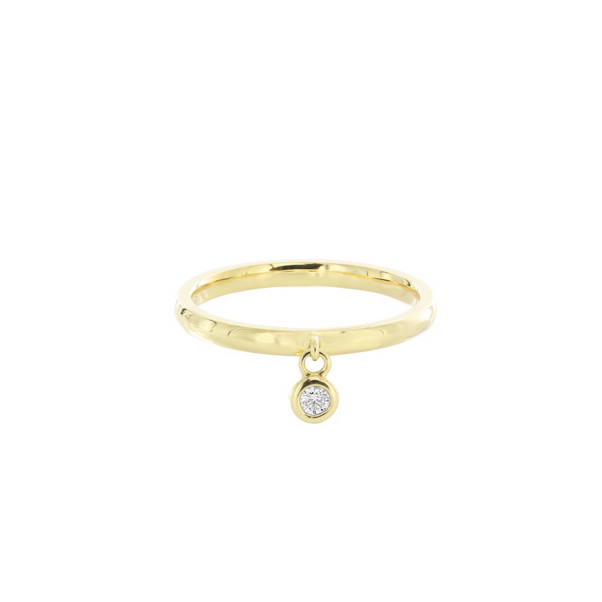 London Collection 18k Gold Bezel Set Diamond Charm Ring