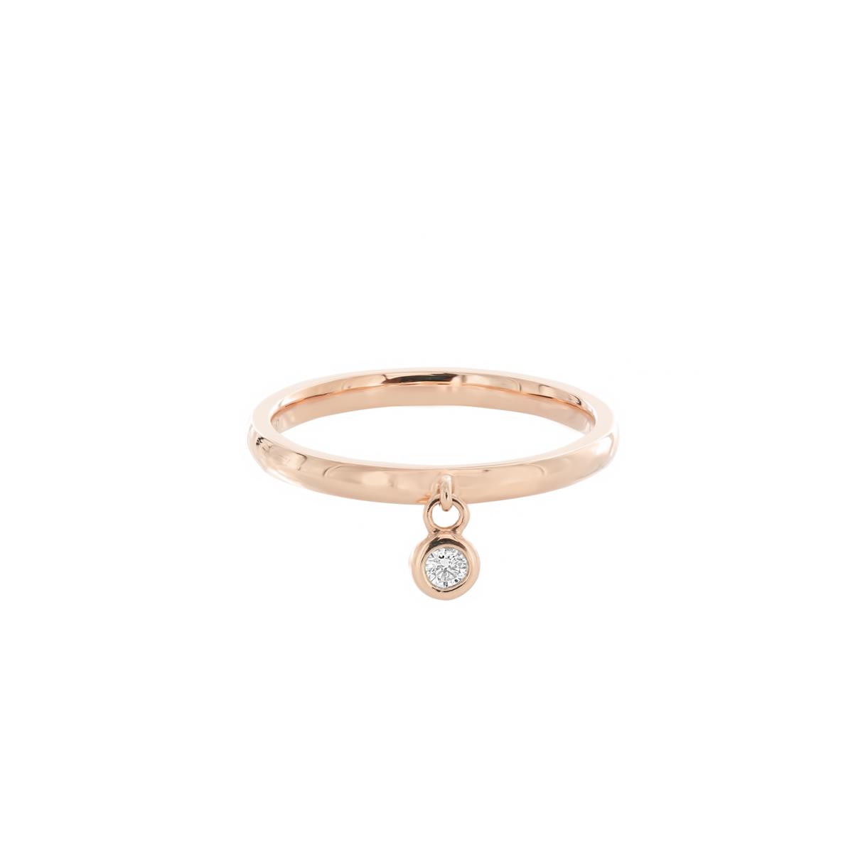 London Collection 18k Gold Bezel Set Diamond Charm Ring