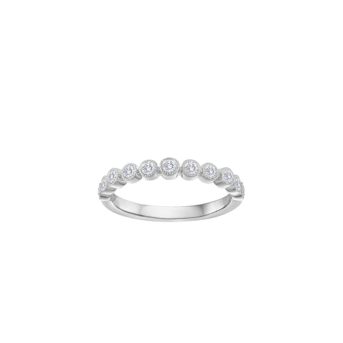 TWO by London 14k Milgrain Diamond Wedding Band