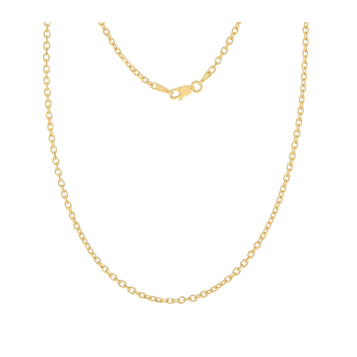 London Collection 14k Yellow Gold 2.3mm Diamond Cut Cable Chain