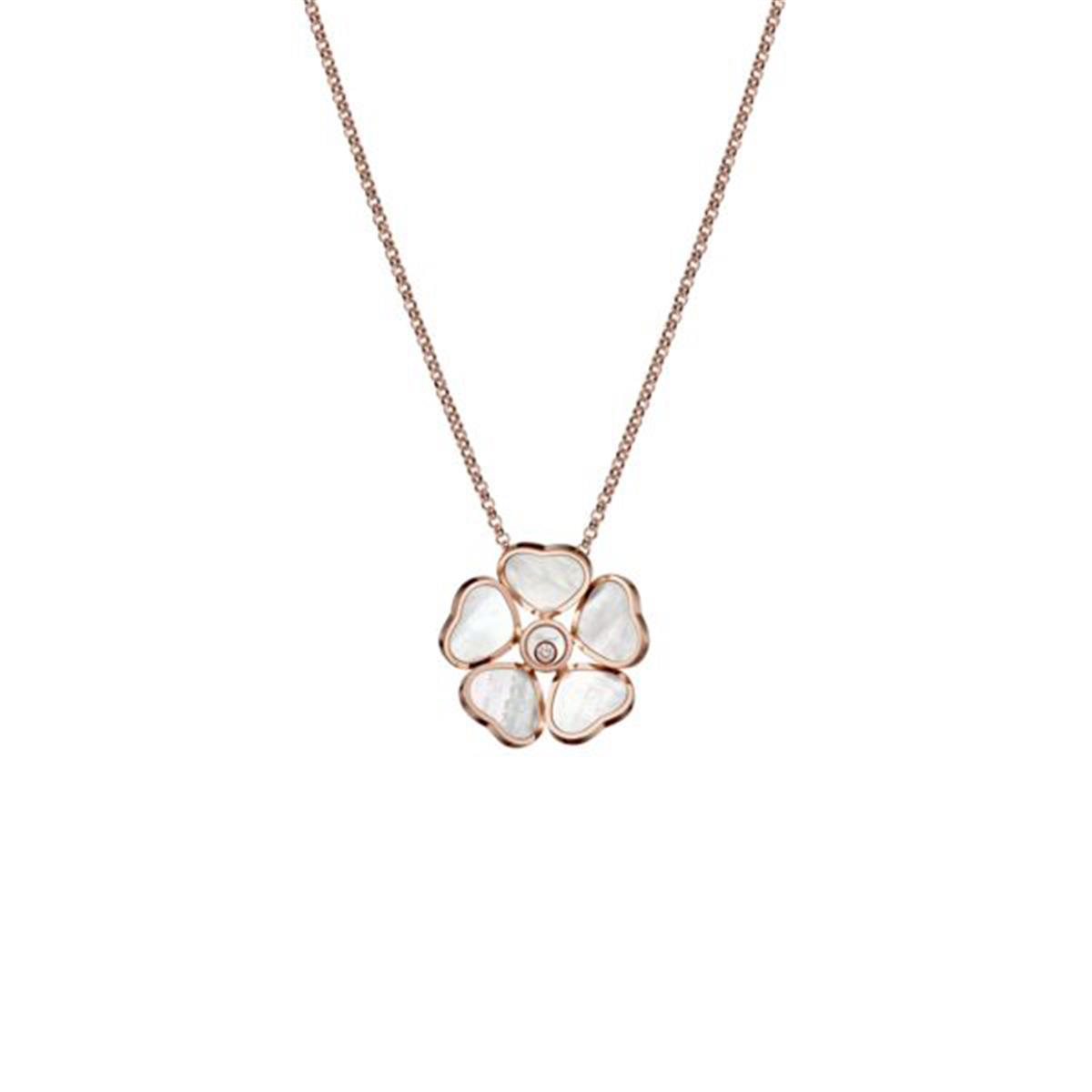 Chopard Happy Hearts Flowers Mother of Pearl Heart Necklace