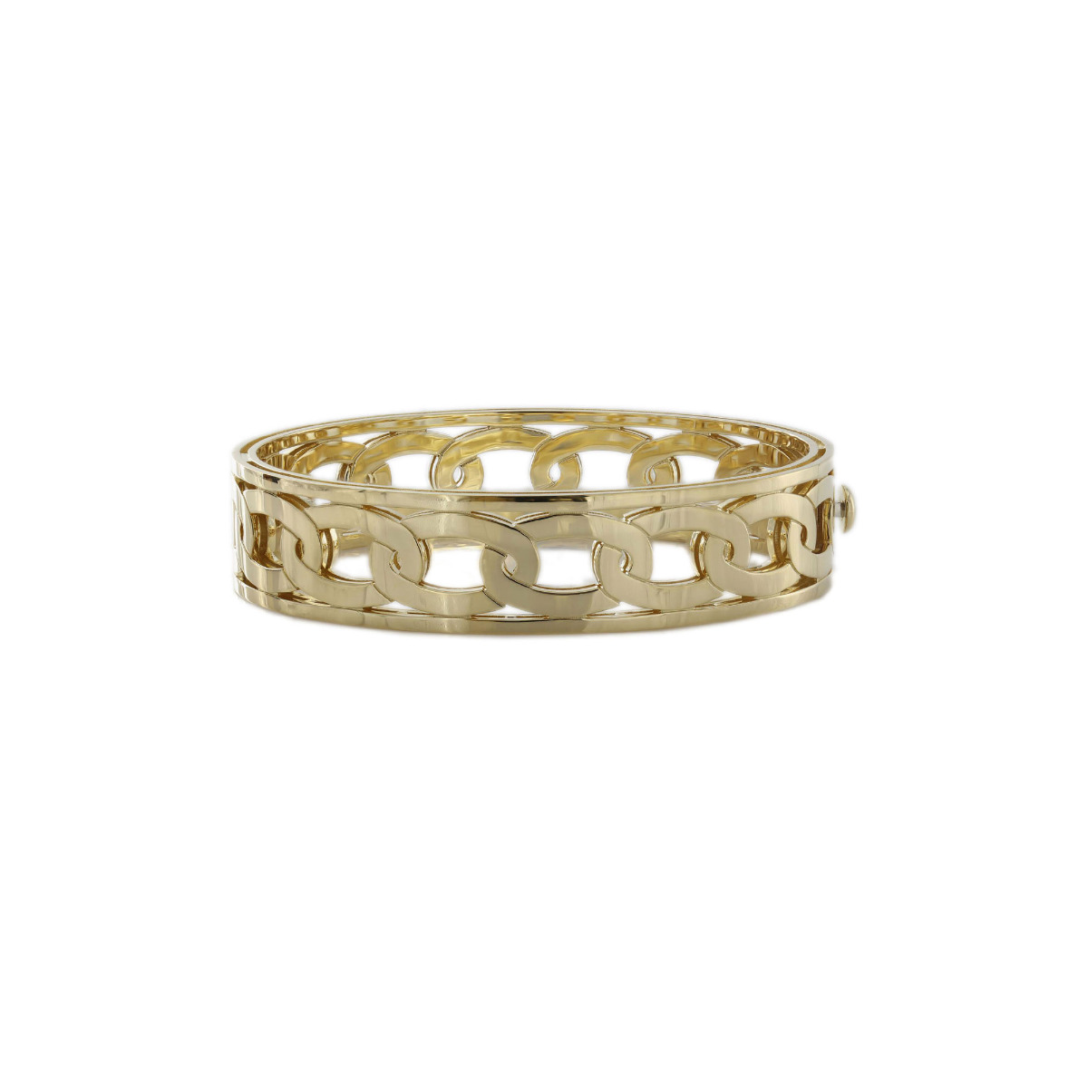 Roberto Coin Navarra  Yellow Gold Wide Bangle Bracelet