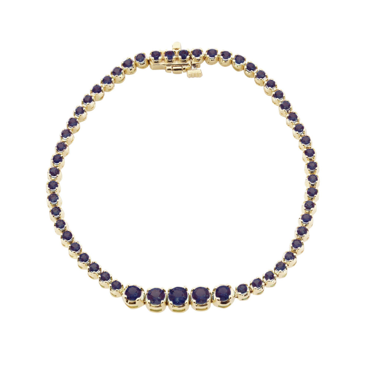 London Collection 18k Yellow Gold Graduated Gemstone Bezel Bracelet