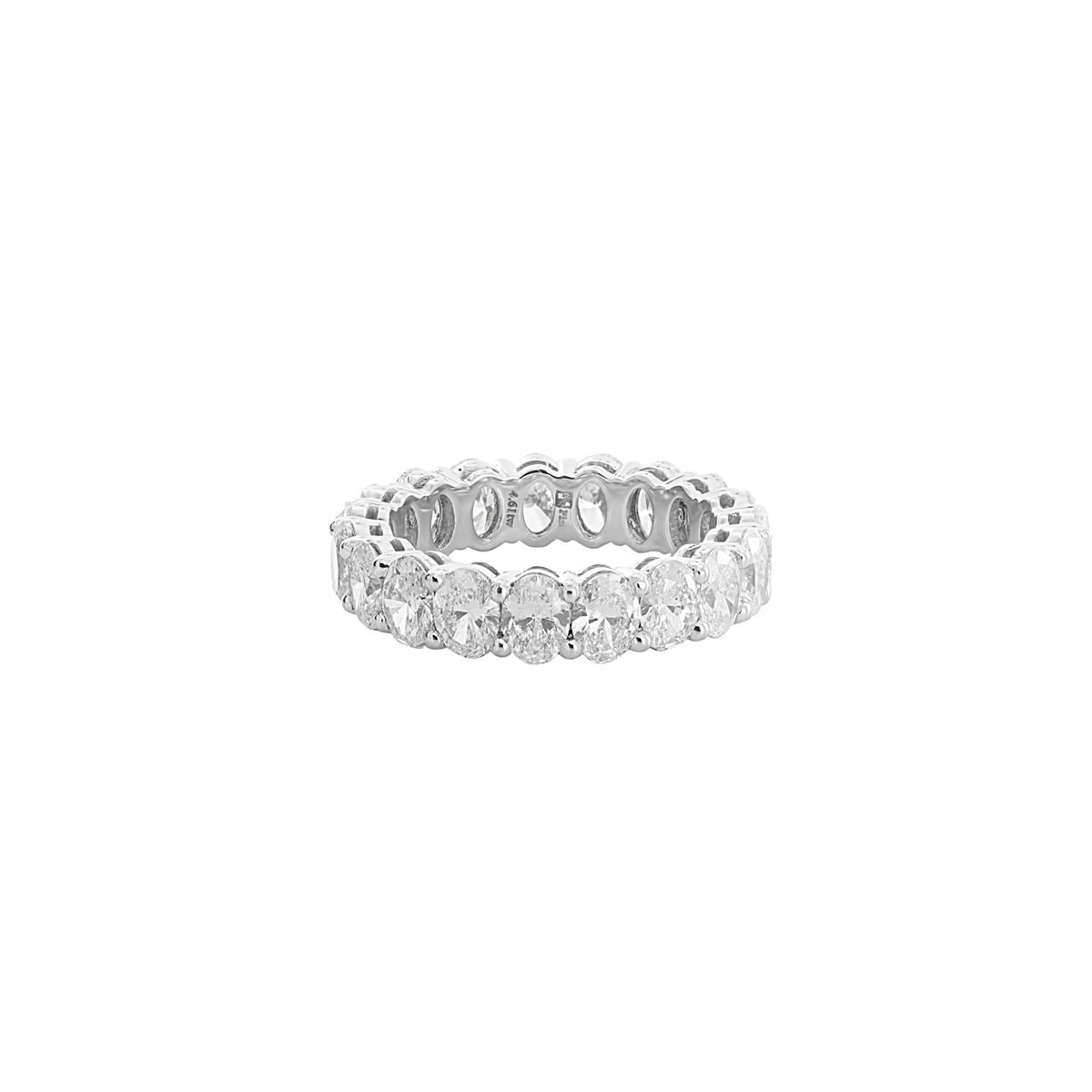 Norman Silverman Platinum 19 Oval Diamond Eternity Band