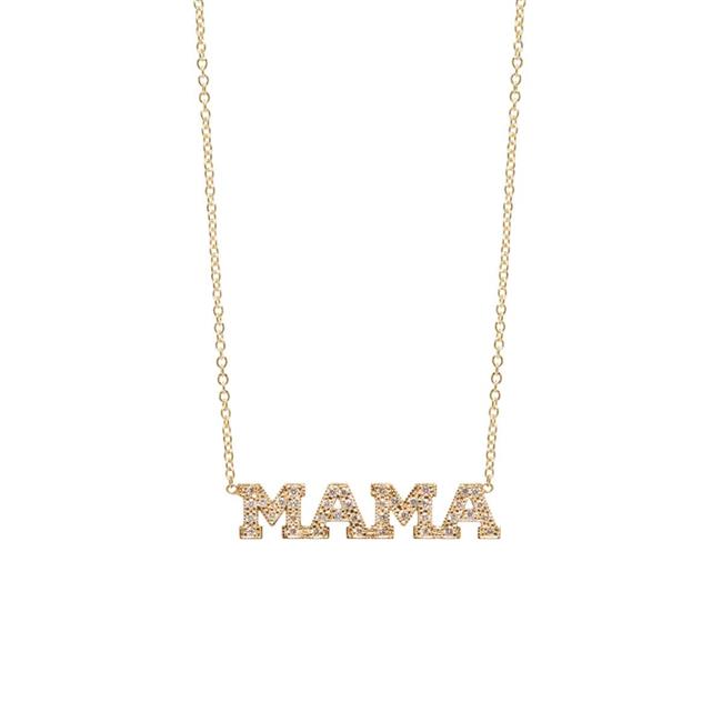 Zoe Chicco 14k Yellow Gold Diamond Mama Necklace