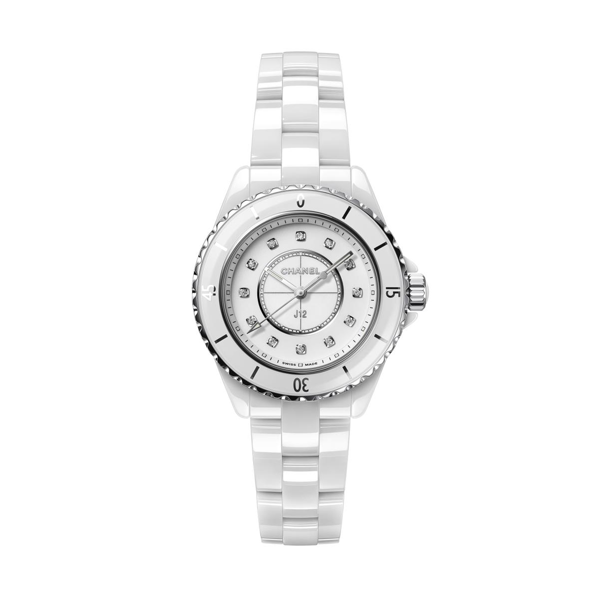 CHANEL J12 33mm Quartz Diamond Mother of Pearl Dial Ladies Watch