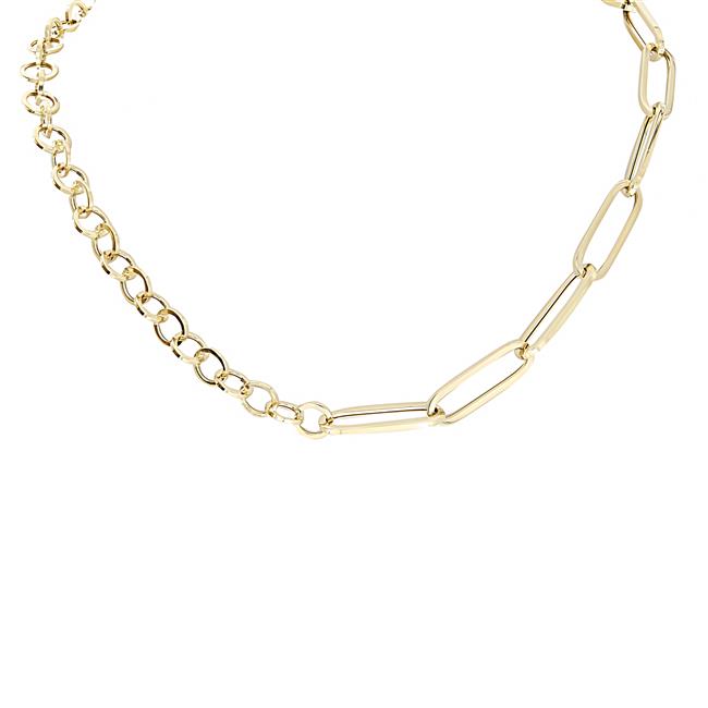 London Collection 14k Yellow Gold Oval Paperclip Link Necklace