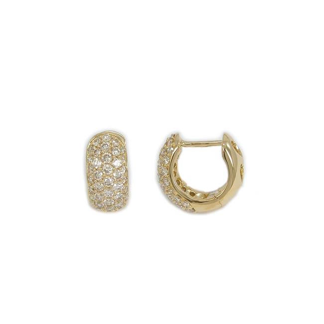 London Collection 18k Yellow Gold and Diamond Huggie Earrings