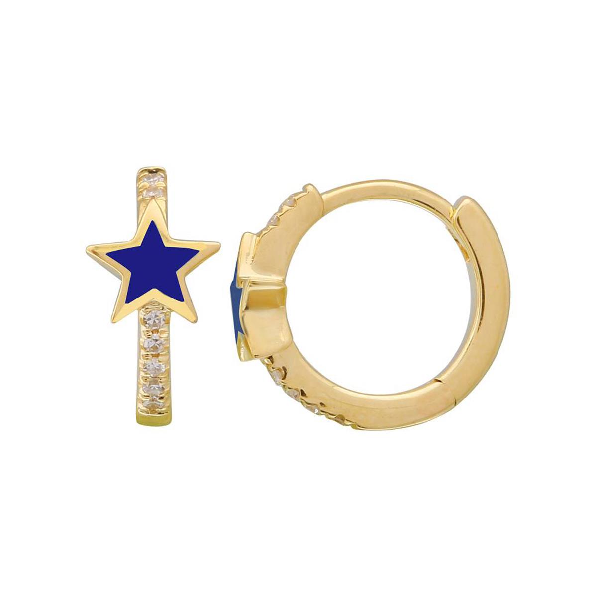 London Collection 14k Star and Diamond Huggies