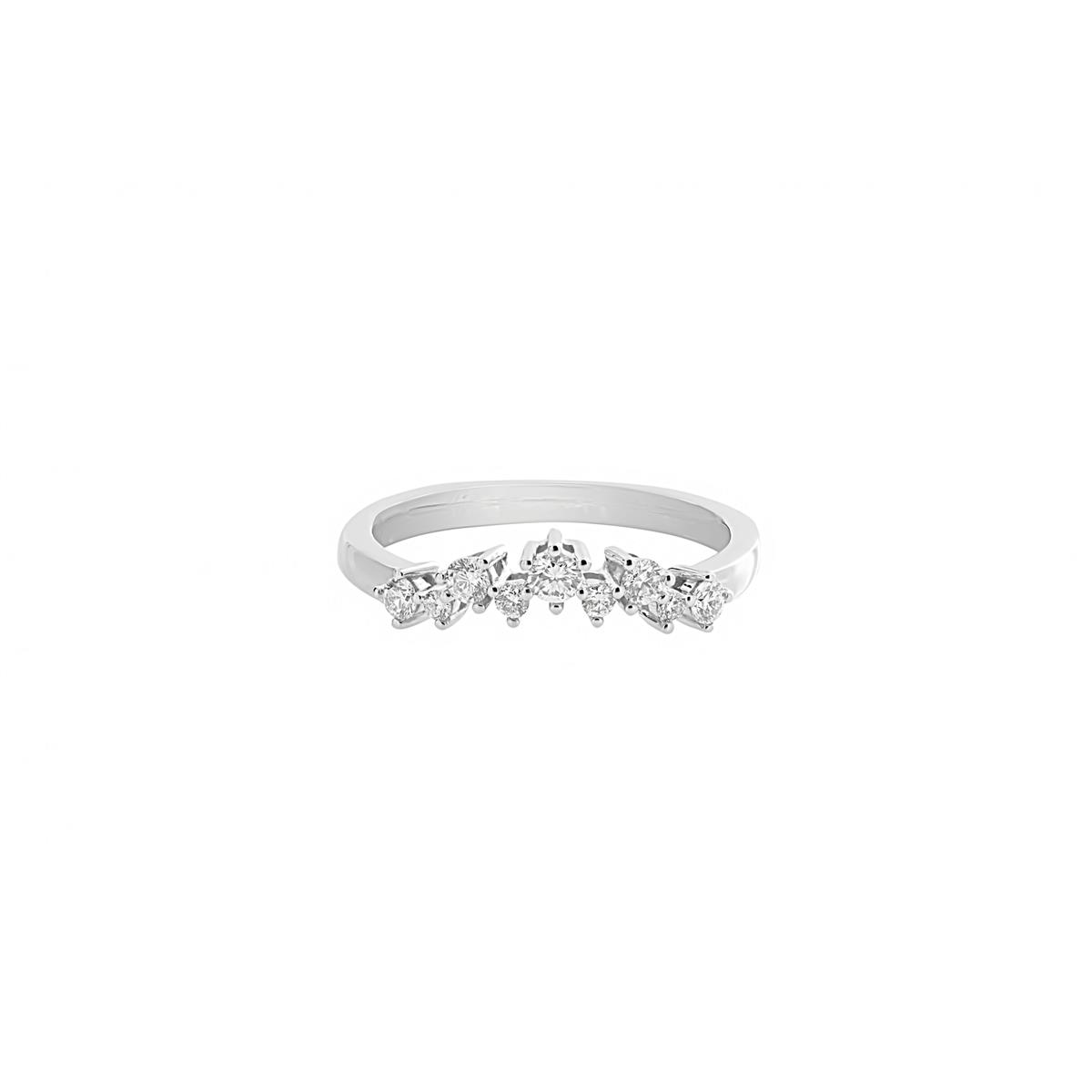 TWO by London 14k Round Diamond Contour Wedding Band