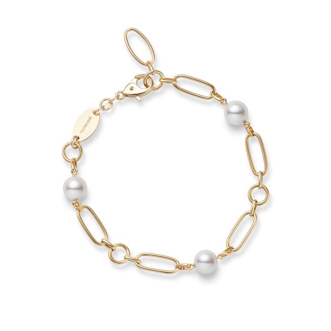 Mikimoto 18k Yellow Gold Akoya Pearl Bracelet