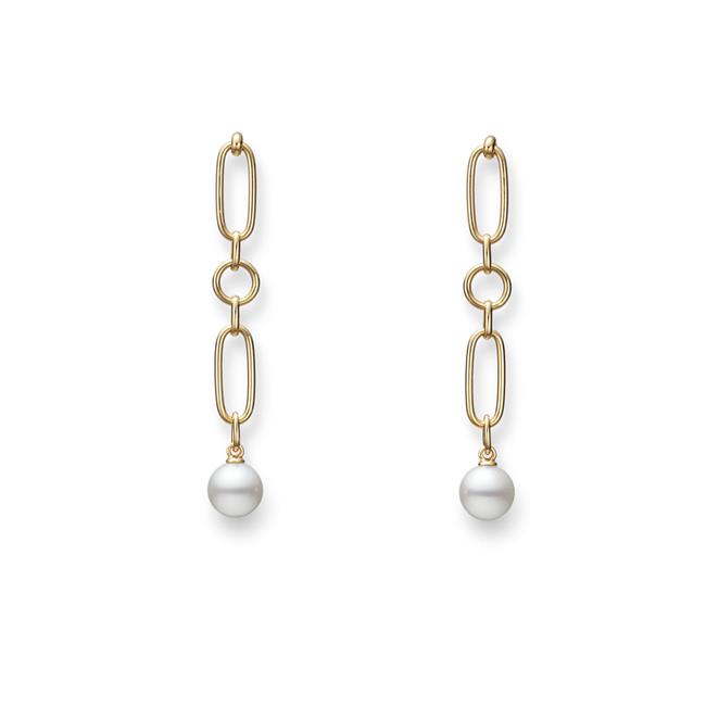 Mikimoto 18k Yellow Gold Akoya Cultured Pearl Drop Earrings