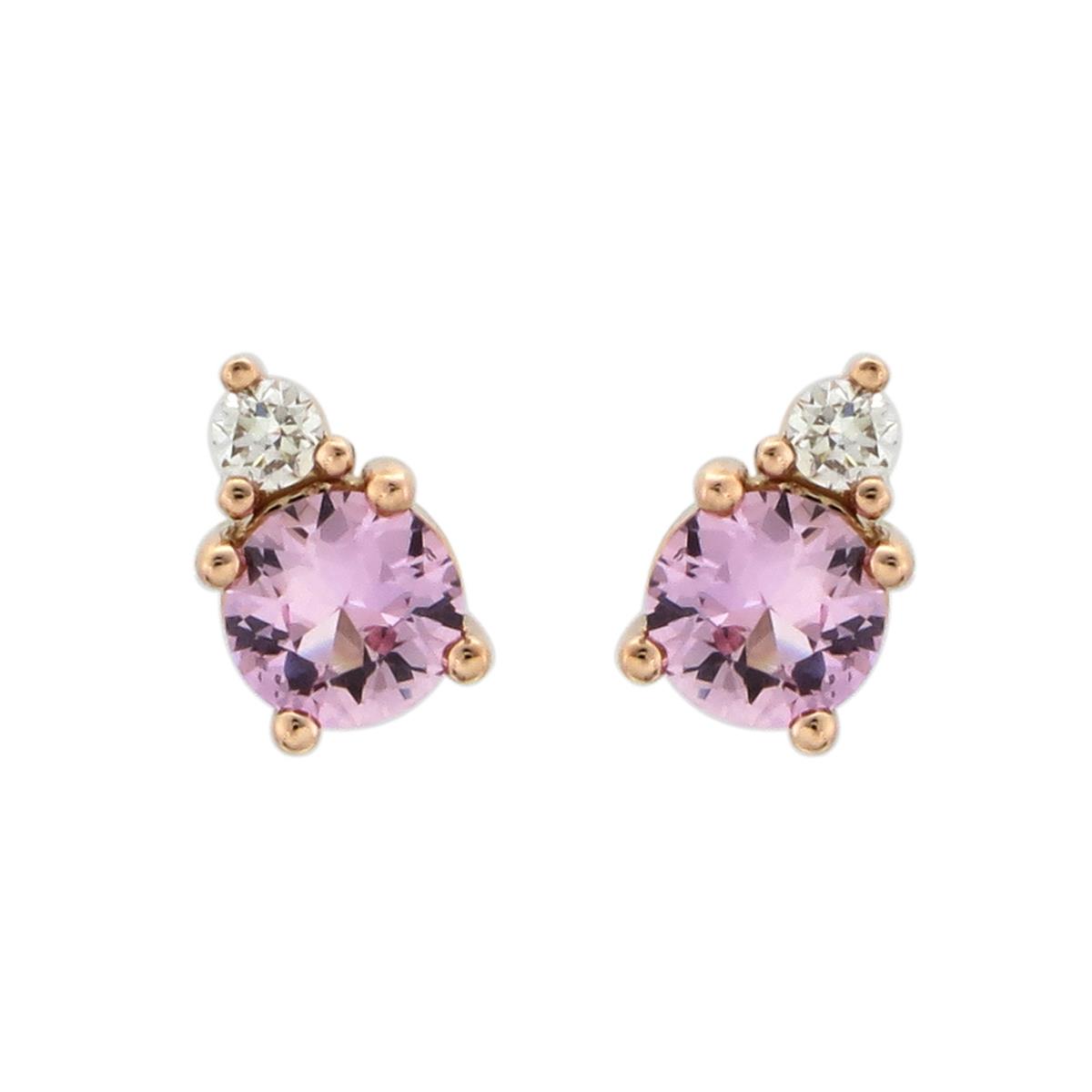 London Collection Rose Gold Gemstone and Diamond Stud Earrings