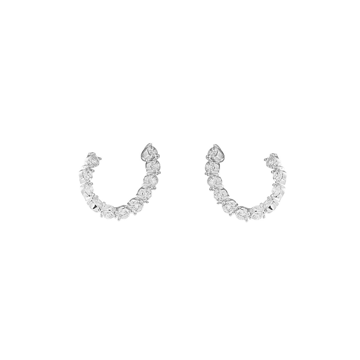 London Collection 18k Diamond J Hoop Earrings