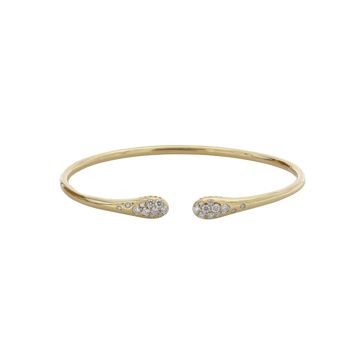  London Collection 18k Yellow Gold Diamond Open Cuff Bracelet